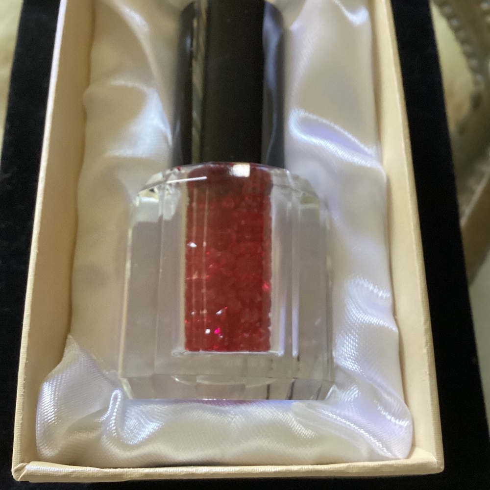 Signed Vintage Crystal Nailpolish Collectible by Oleg Cassini